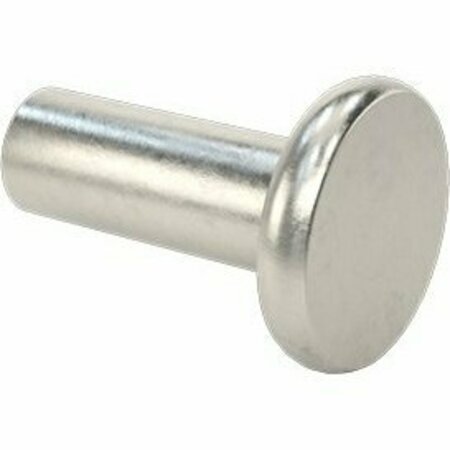 BSC PREFERRED 18-8 Stainless Steel Flat Head Solid Rivets 3/32 Dia for 0.203 Maximum Material Thickness, 250PK 97386A139